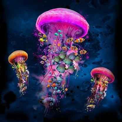 paint by numbers kit Big Jellyfishes