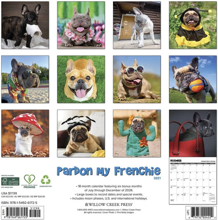 Pardon My Frenchie - 2027 Wall Calendar | Willow Creek Press