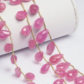 Red Ruby 10x6mm Faceted Pear Shaped Briolettes Bead Strand