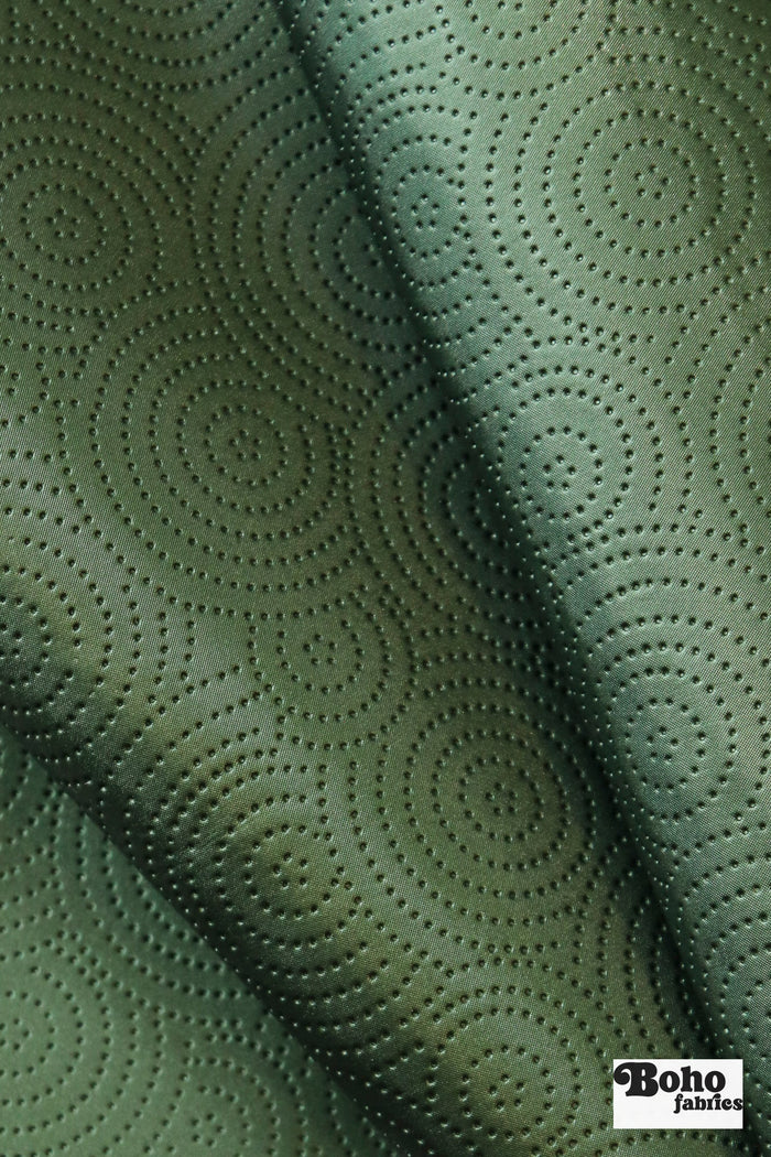 Retro Mist Emerald - Emerald Swirls Vinyl Upholstery Fabric - Boho Fabrics - Home Dec. & Upholstery Fabric