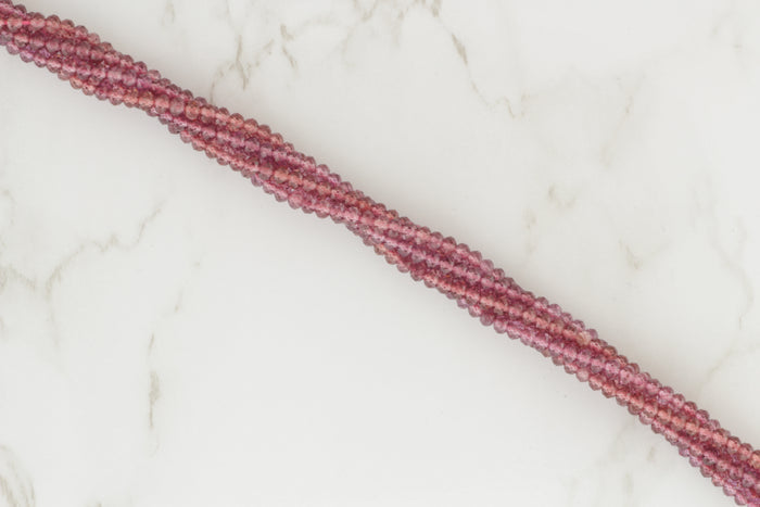 Rhodolite Garnet 3mm Faceted Rondelles