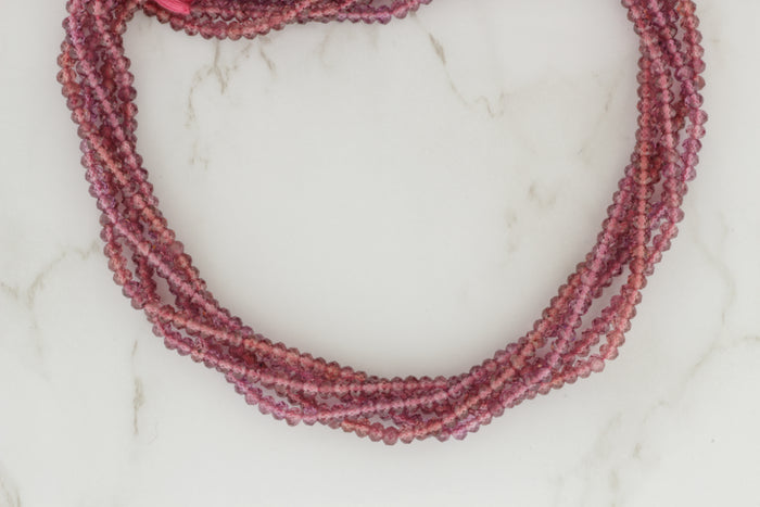 Rhodolite Garnet 3mm Faceted Rondelles