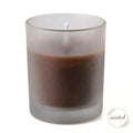 Brown - Cinnamon Bun scented candle in frosted glass votive holder