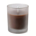 Brown - unscented candle in frosted glass votive holder