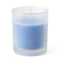 Light Blue unscented candle in frosted glass votive holder