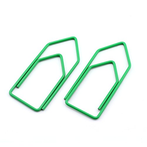 RuiLing 30-Pack Paper Clips,Green Creative Shape 2.7 inch Length Great for Paper Clip Collectors Bookmark Document Holder Office School