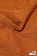 Rust Orange Concentric Rectangles Upholstery Woven Fabric - Boho Fabrics - Home Dec. & Upholstery Fabric