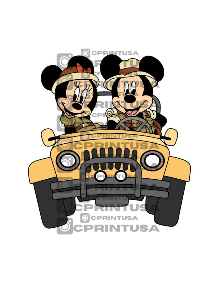 SAFARI JEEP MICKEY AND MINNIE CUT OUT - FestiUSA