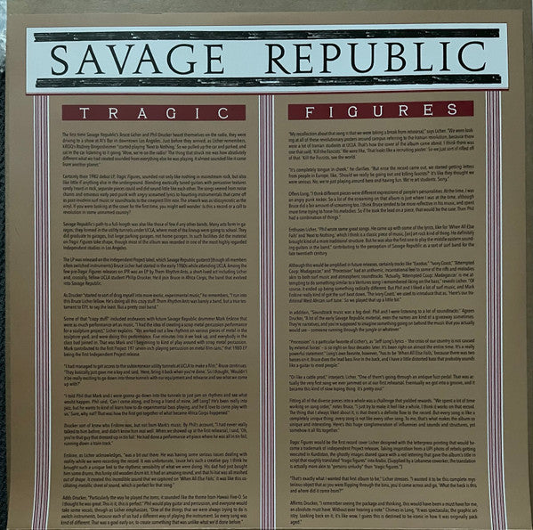 Savage Republic [aka Africa Corps]– Tragic Figures [1982 USA POST-PUNK RED VINYL 2xLP] - New LP