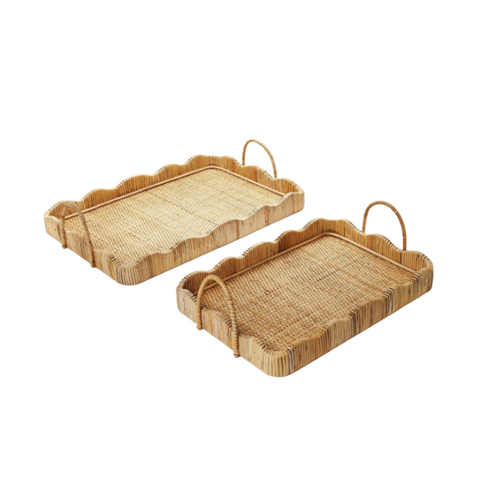 Scalloped Rattan Edge Tray