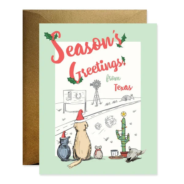 Season's Greetings From Texas Christmas Card