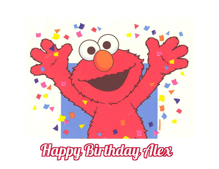 Sesame Street Elmo Edible Image Photo Cake Topper Sheet Personalized Custom Customized Birthday - 1/4 Sheet - 78097