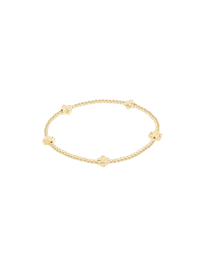 Signature Cross Small 2mm Gold Bracelet - Gold
