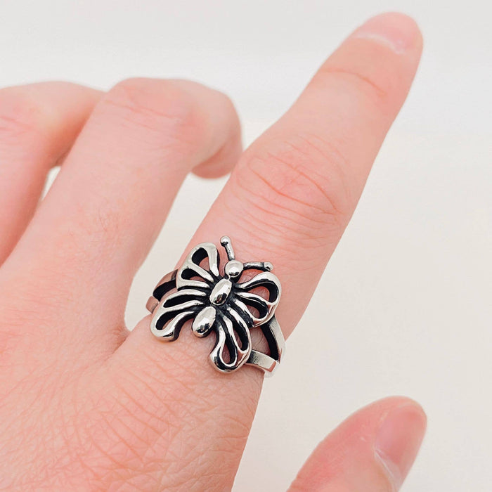 Silver Butterfly Ring