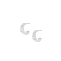 Solaris Beaded Hoop Earrings, Silver