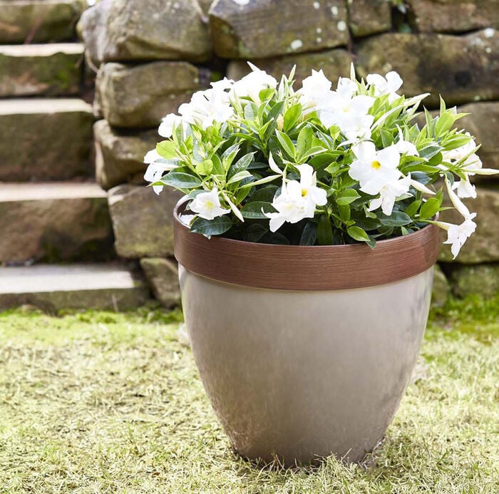 Southern Patio 15" Resin Hornsby Planter in Taupe Finish