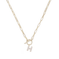 Sparkle Toggle Mini Initial Necklace