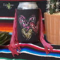 Trio Cheetah Hearts Fringe Trim 12 oz Koozie - Koozie