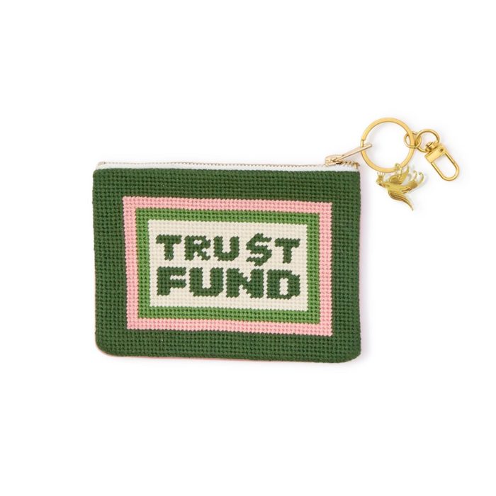 "Trust Fund" Needlepoint Coin Pouch