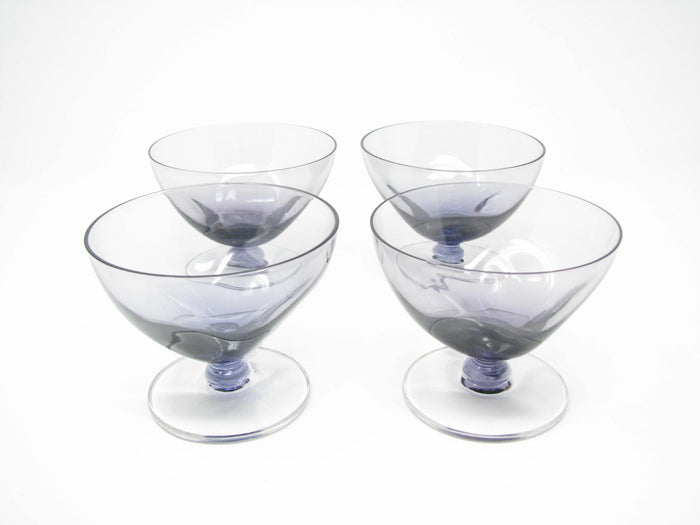 edgebrookhouse - Vintage 1950s Sveldt Violet Purple Footed Champagne Coupe / Sherbet by Imperial Glass-Ohio - Set of 4