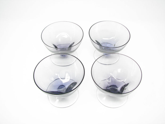 edgebrookhouse - Vintage 1950s Sveldt Violet Purple Footed Champagne Coupe / Sherbet by Imperial Glass-Ohio - Set of 4