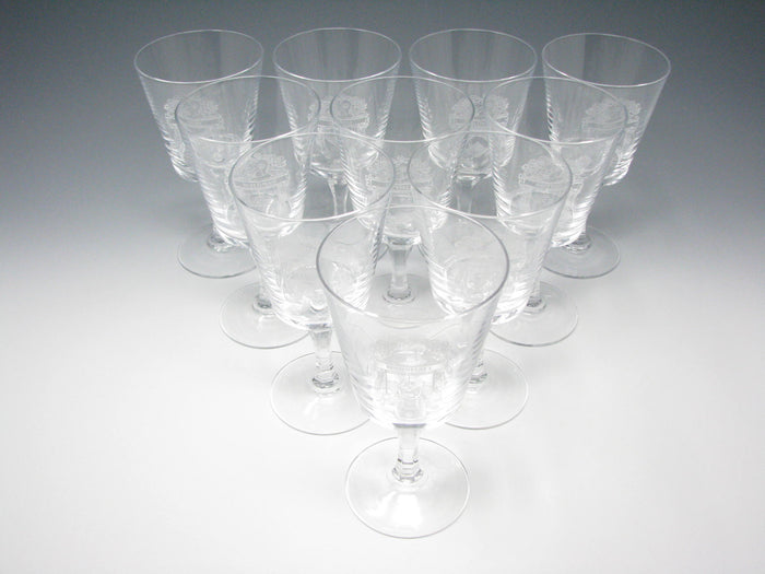 edgebrookhouse - Vintage Bleikristall Lead Crystal Goblets Glasses with Various Family Crest / Coat of Arms - Set of 10