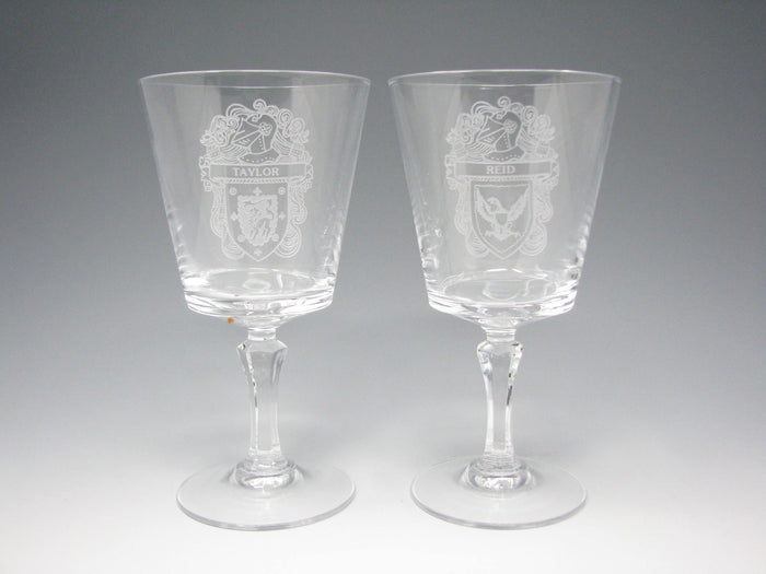 edgebrookhouse - Vintage Bleikristall Lead Crystal Goblets Glasses with Various Family Crest / Coat of Arms - Set of 10